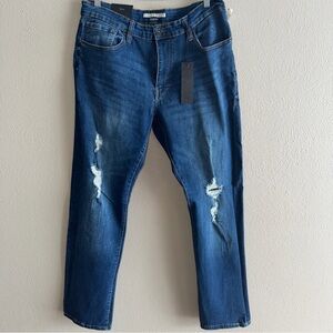 (New) Edgar + Ash Blue distressed Slim Fit Jeans - 36x32